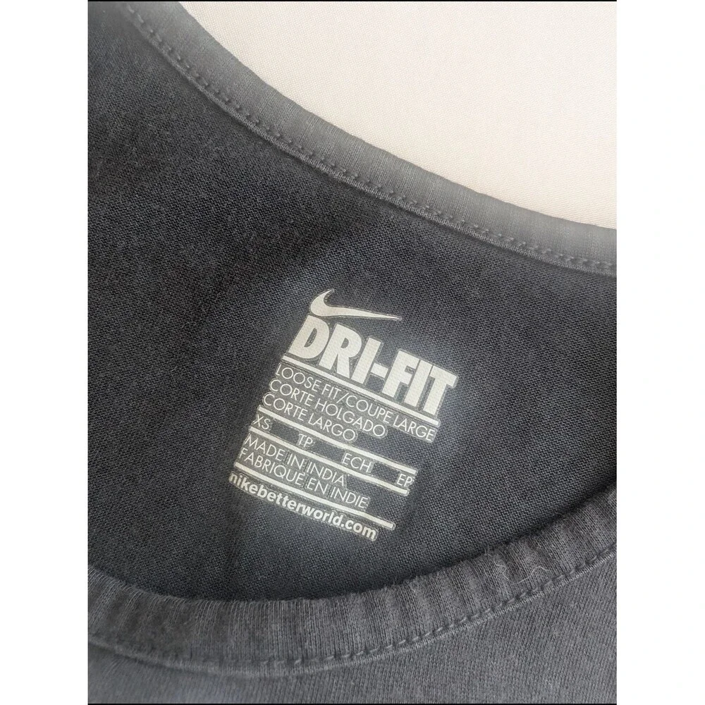 Nike Black Crop Tank with White Logo - Picture 3 of 3